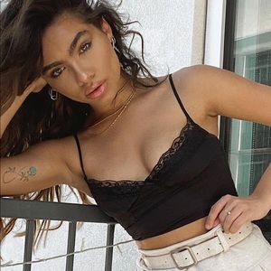 Princess polly old school love black crop top